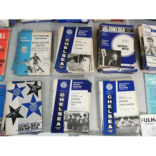 134 - Large collection of vintage of Chelsea football programmes dating from 1946-1947 season along with o... 