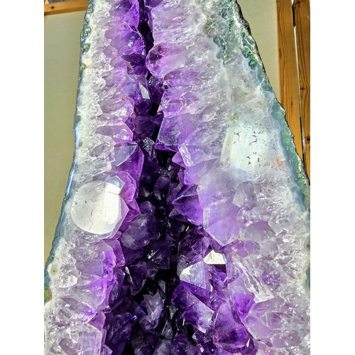 314 - A very large and impressive amethyst cathedral church geode in A grade quality standing at an impres... 