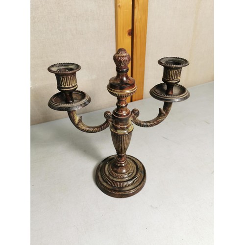 164 - A pair of good quality metal 2 candle Laura Ashley candelabras with bronze effect colouring both in ... 