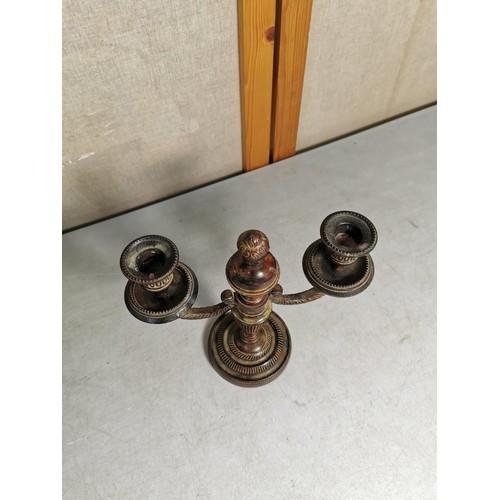 164 - A pair of good quality metal 2 candle Laura Ashley candelabras with bronze effect colouring both in ... 