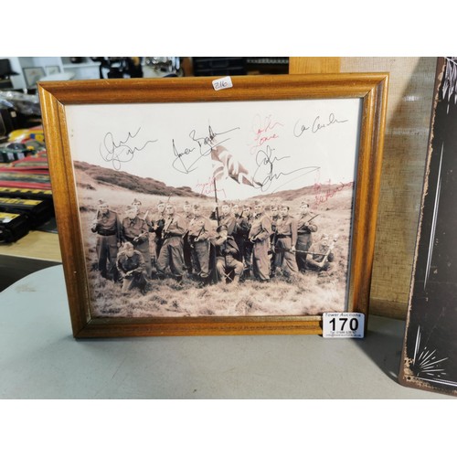 170 - Framed and glazed hand signed by the main cast Dads Army photo inc signature by Arthur Lowe along wi... 