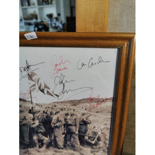 170 - Framed and glazed hand signed by the main cast Dads Army photo inc signature by Arthur Lowe along wi... 