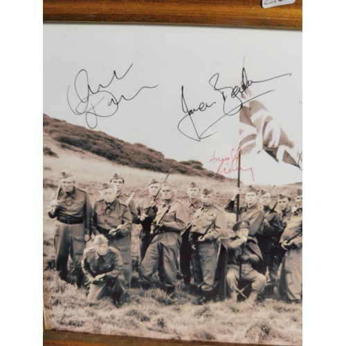 170 - Framed and glazed hand signed by the main cast Dads Army photo inc signature by Arthur Lowe along wi... 