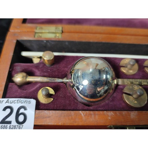 326 - A good antique cased hydrometer by G.H.Zeal ltd London, the set looks fully complete which includes ... 