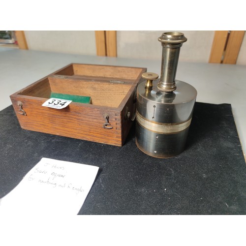 334 - A good cased pantometer by J.Hicks London, for marking out right angles. In good looked after condit... 