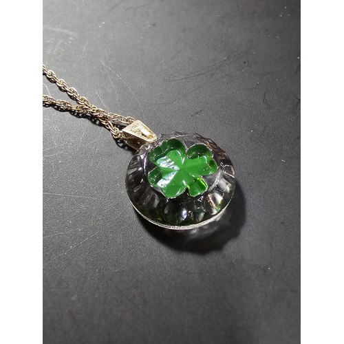 246 - A handcrafted Celtic Crystal Jewellery sterling silver necklace featuring a crystal glass pendant wi... 