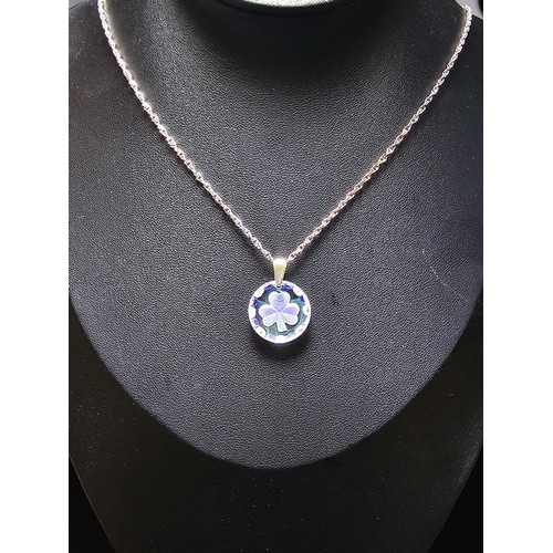 247 - A handcrafted Celtic Crystal Jewellery sterling silver necklace featuring a crystal glass pendant wi... 