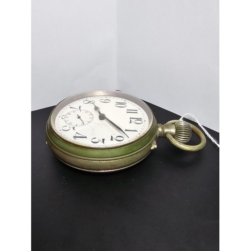 253 - An oversized Goliath pocketwatch of grand proportions featuring an enamel dial, in good overall cond... 