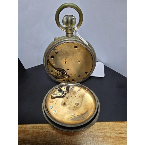 253 - An oversized Goliath pocketwatch of grand proportions featuring an enamel dial, in good overall cond... 