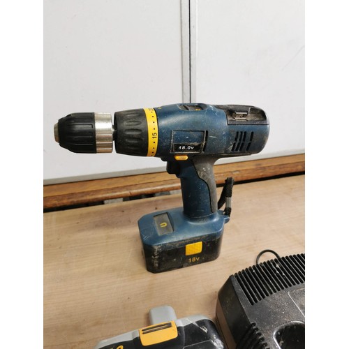 418 - Cordless drill with charger and 2x batteries 18v CDI-1800