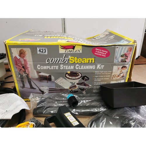 423 - Complete steam cleaning kit, multipurpose by Earlex inc wallpaper steamer, floor steamer etc