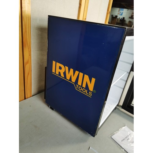 484 - A good quality small tabletop fridge with advertising for Irwin tools, model JGASC21 is of a 21L siz... 