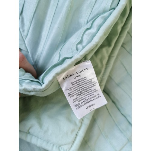 486 - A good quality Laura Ashley curtain for a French window along with a king size teal colour throw, bo... 