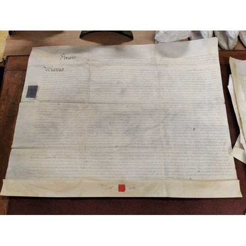 492 - A collection of very early antique hand written certificates all relating to marriages and all datin... 