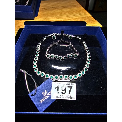 197 - Brand new and boxed Swarovski matching jewellery set which includes necklace, bracelet and stud earr... 