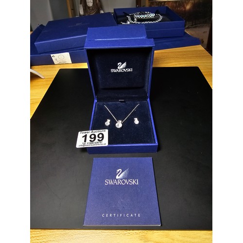 199 - Brand new and boxed Swarovski matching jewellery set which includes necklace and stud earrings featu... 