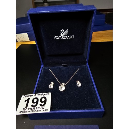 199 - Brand new and boxed Swarovski matching jewellery set which includes necklace and stud earrings featu... 