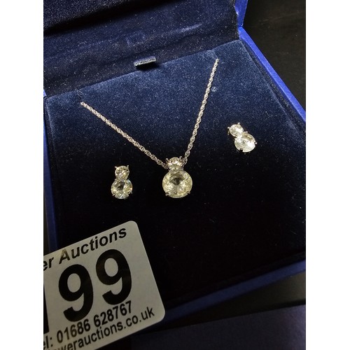 199 - Brand new and boxed Swarovski matching jewellery set which includes necklace and stud earrings featu... 