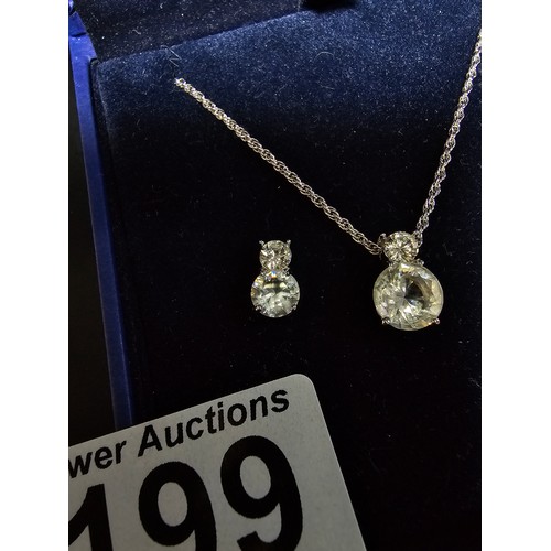 199 - Brand new and boxed Swarovski matching jewellery set which includes necklace and stud earrings featu... 