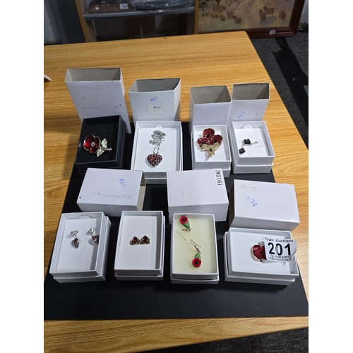 201 - Collection of 8x boxed as new Royal British Legion Remembrance Day jewellery which includes earrings... 