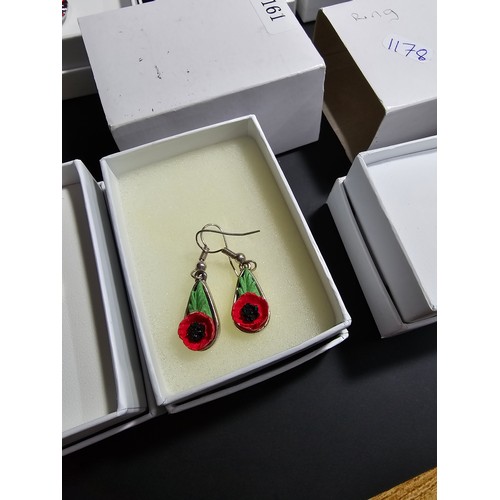 201 - Collection of 8x boxed as new Royal British Legion Remembrance Day jewellery which includes earrings... 