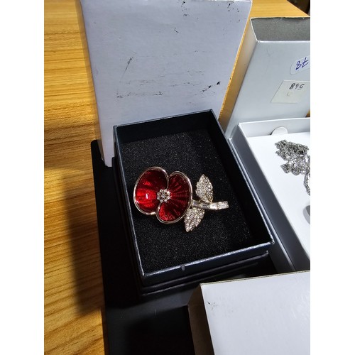 201 - Collection of 8x boxed as new Royal British Legion Remembrance Day jewellery which includes earrings... 