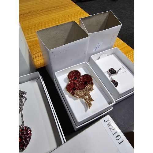 201 - Collection of 8x boxed as new Royal British Legion Remembrance Day jewellery which includes earrings... 