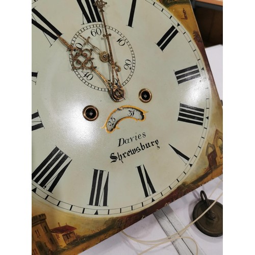 357 - Good quality antique grandfather clock / long case clock dial and movement for a 8 day clock with ha... 