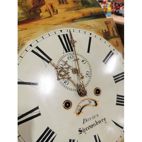 357 - Good quality antique grandfather clock / long case clock dial and movement for a 8 day clock with ha... 