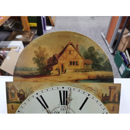 357 - Good quality antique grandfather clock / long case clock dial and movement for a 8 day clock with ha... 