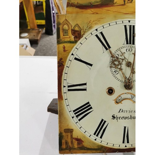 357 - Good quality antique grandfather clock / long case clock dial and movement for a 8 day clock with ha... 