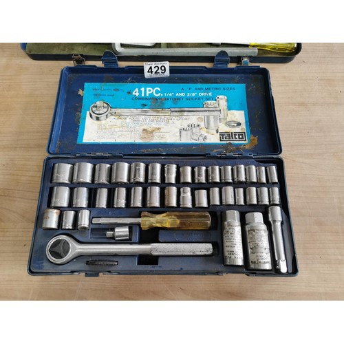 429 - 2x socket sets, inc a Talco 41 piece complete socket set