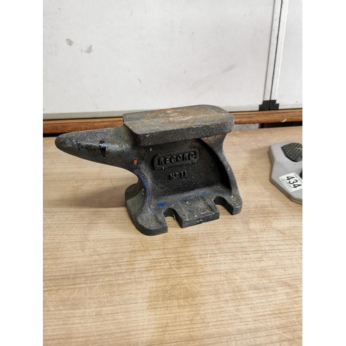 434 - Small record Anvil No.11 along with a tall hand pump