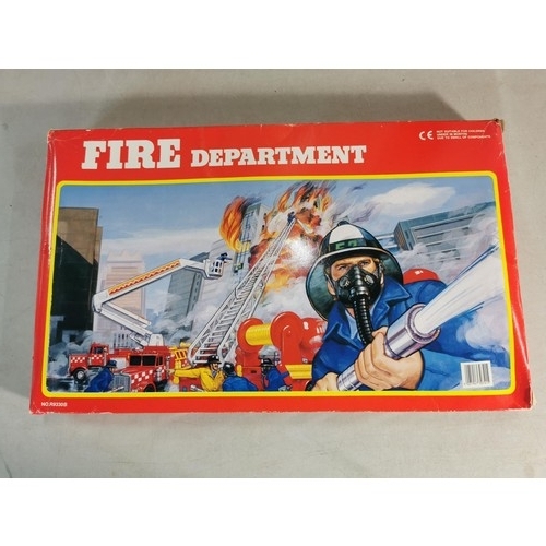 26 - A diecast model fire engine scene, vintage set, never been opened.