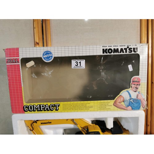 31 - Boxed Komatsu PC 450 LC-6 excavator in box,  diecast toy very well detailed with movable bucket. by ... 