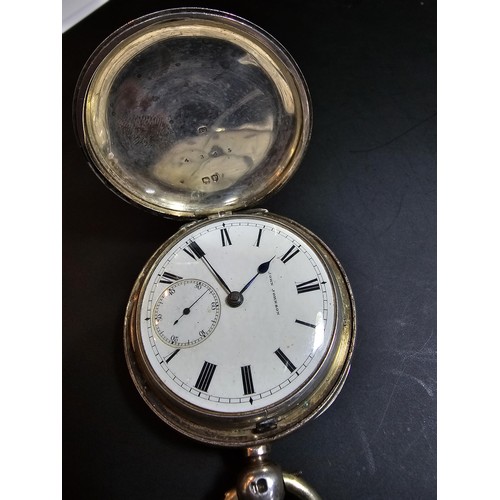 296 - A good quality antique hallmarked silver full hunter pocket watch with a good quality Fusee movement... 