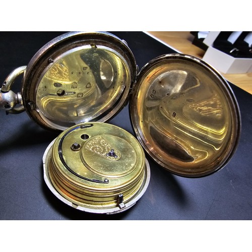 296 - A good quality antique hallmarked silver full hunter pocket watch with a good quality Fusee movement... 