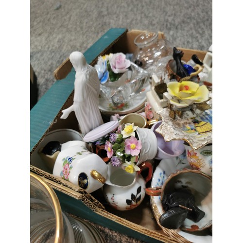 58 - Large quantity of collectable china inc royal memorabilia, mantel weather station teapots along with... 