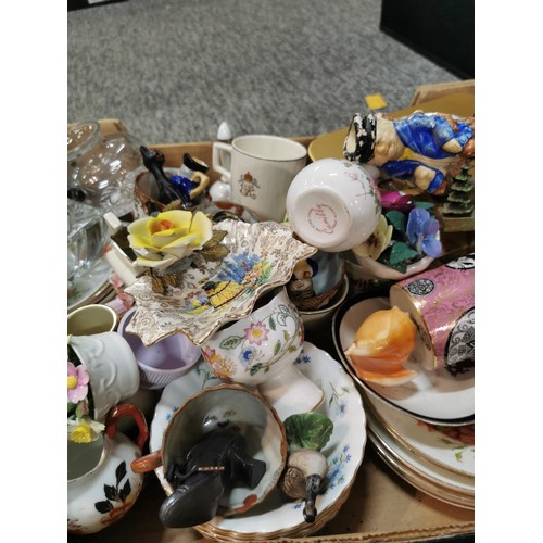 58 - Large quantity of collectable china inc royal memorabilia, mantel weather station teapots along with... 