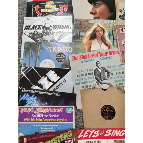 61 - Box of LP records & large quantity of 78's inc disco, dance and classical music, box contains a list... 