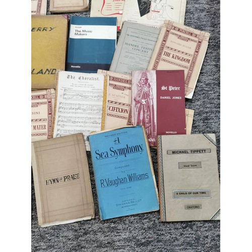 63 - Box containing a large quantity of sheet music in books mostly Purcell Novello's books inc Elgar, Ha... 