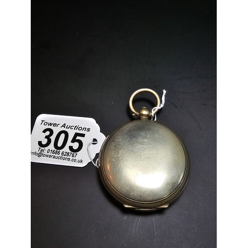 305 - A good quality antique full hunter compensated silver plated pocket barometer by J.Hicks London (892... 