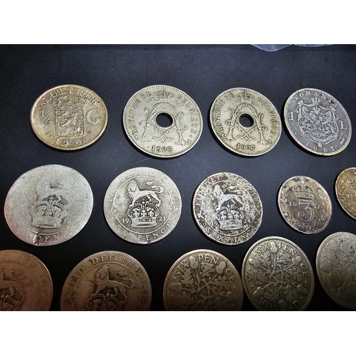 289 - A collection of 15x various vintage silver coins to include silver sixpences, threepences & foreign ... 