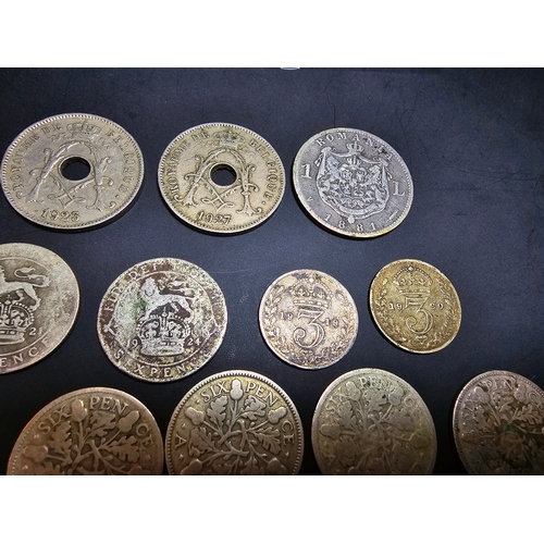 289 - A collection of 15x various vintage silver coins to include silver sixpences, threepences & foreign ... 