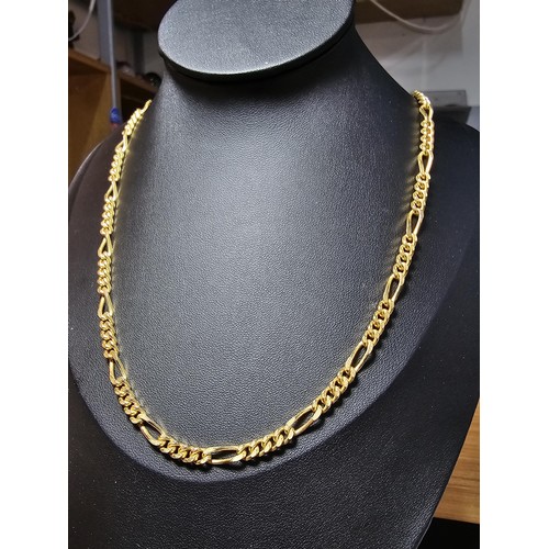 191 - A good unused 18ct gold plated neck chain with a figaro link design, complete with presentation box,... 