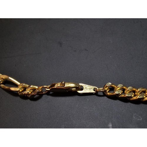 191 - A good unused 18ct gold plated neck chain with a figaro link design, complete with presentation box,... 