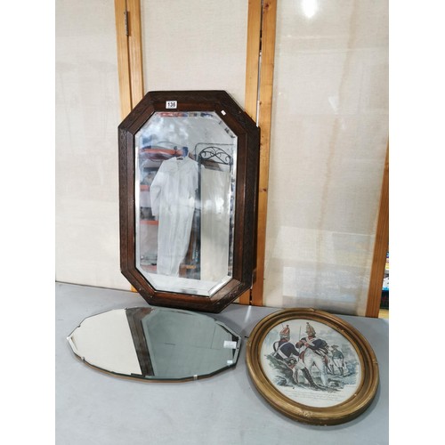 136 - A quantity of collectables inc a gilt framed and glazed print of the grenadier regiment 1776 and 178... 