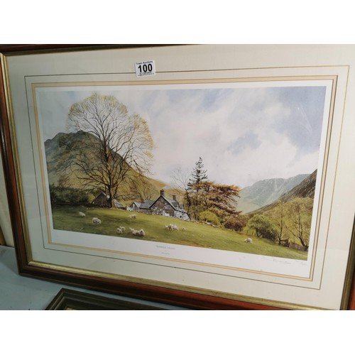 100 - 2x framed and glazed prints inc a hand signed limited edition print by Alan Ingham 'Tranquil Valley'... 