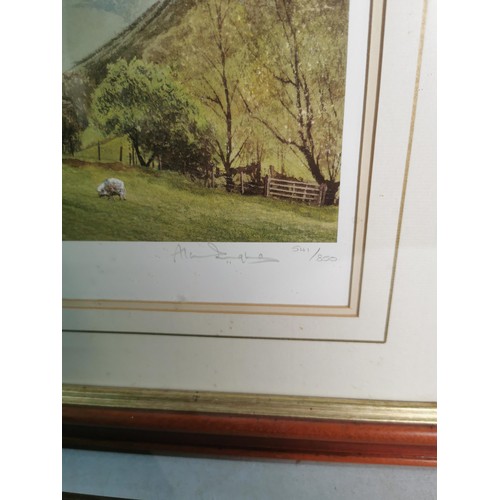 100 - 2x framed and glazed prints inc a hand signed limited edition print by Alan Ingham 'Tranquil Valley'... 