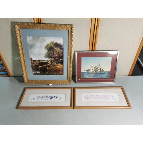 98 - 4x framed and glazed prints inc 2x Dianne L Patterson prints inc 'Whose got the balls' along with a ... 